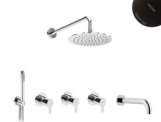 Система скрытого монтажа для ванны Bruma Leaf на 3 потока Set 167 120 1 NS-TripleB, Night Sky